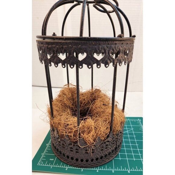Hanging Metal Bird Cage Planter With Coco Liner Insert For Indoor/Outdoor Decor - Picture 4 of 8